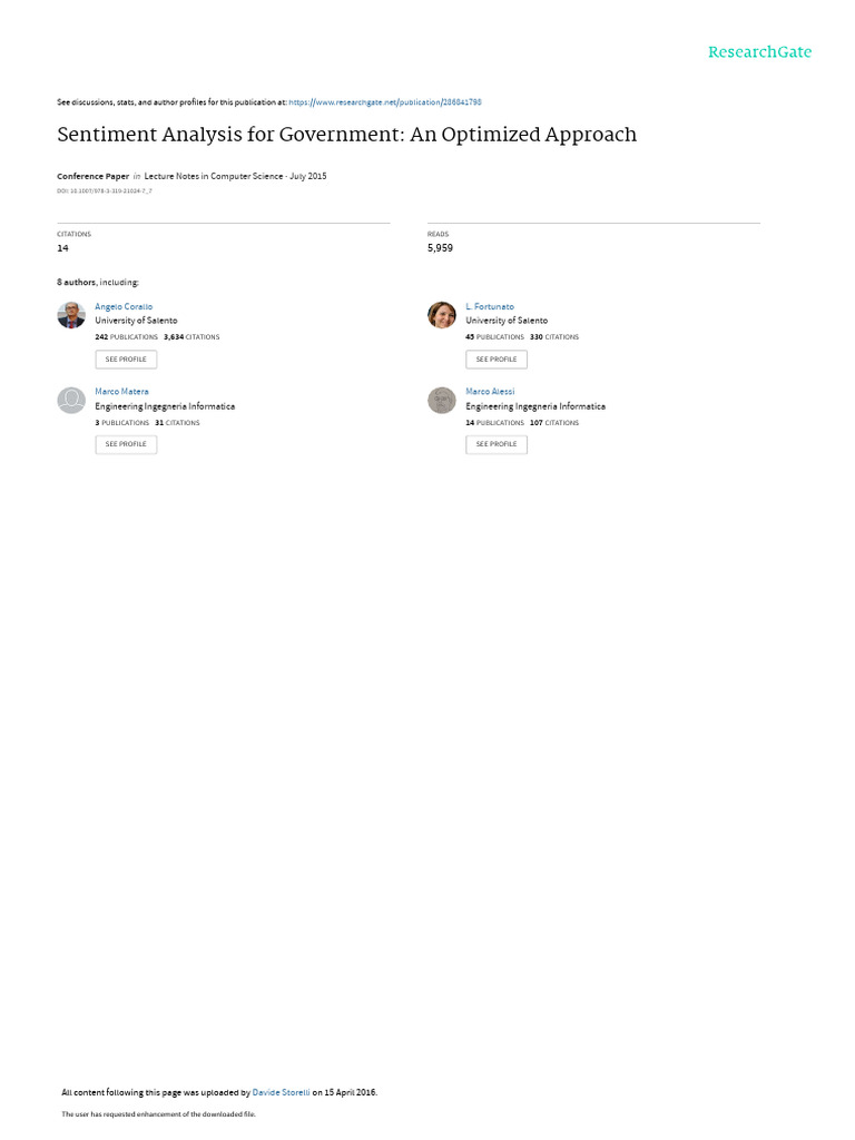 Optimized Sentiment Analysis for Government | PDF | Support Vector ...