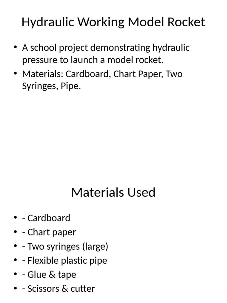 Hydraulic Rocket Model | PDF