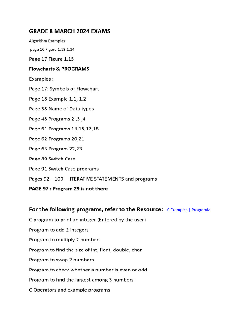 Grade 8 March 2024 Exam Guide | PDF