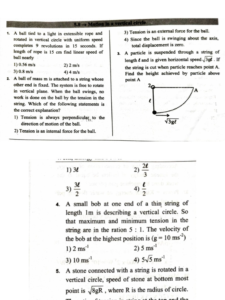 Motion in Vertical Circle | PDF