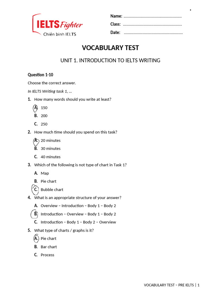 IELTS Writing Vocabulary Test | PDF | Chess | Chess Theory