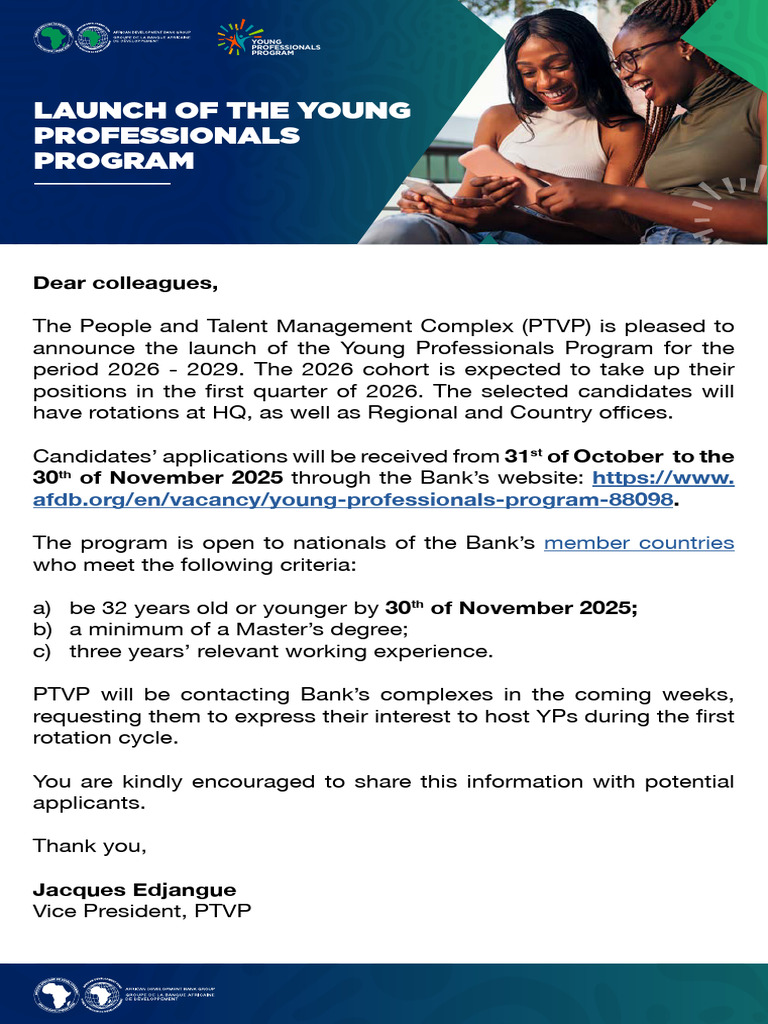 Young Professionals Program 2026-2029 Launch | PDF