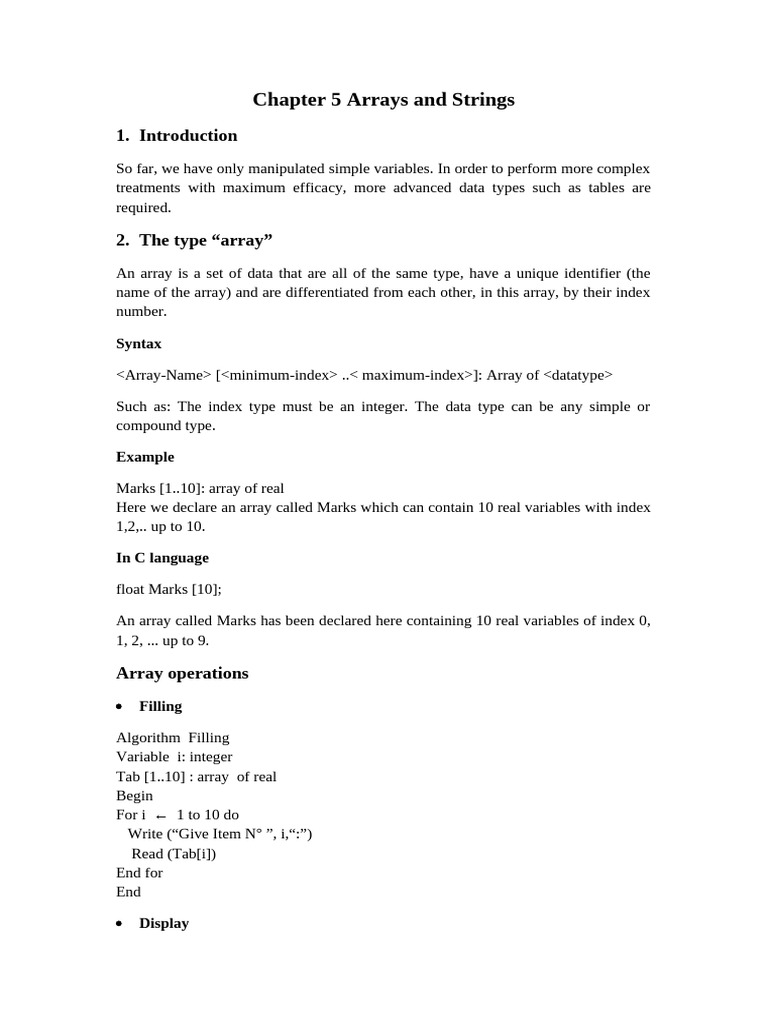 Understanding Arrays and Strings in C | PDF | String (Computer Science ...