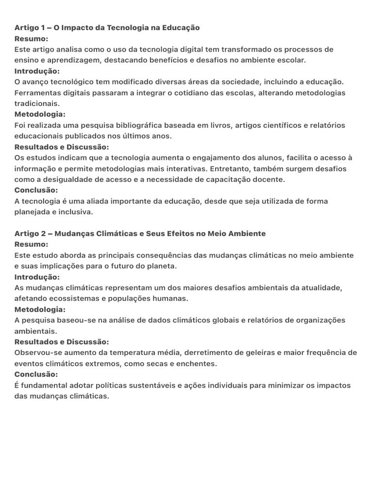 Artigo 1 - O Impacto Da Tecnologia Na Educação | PDF