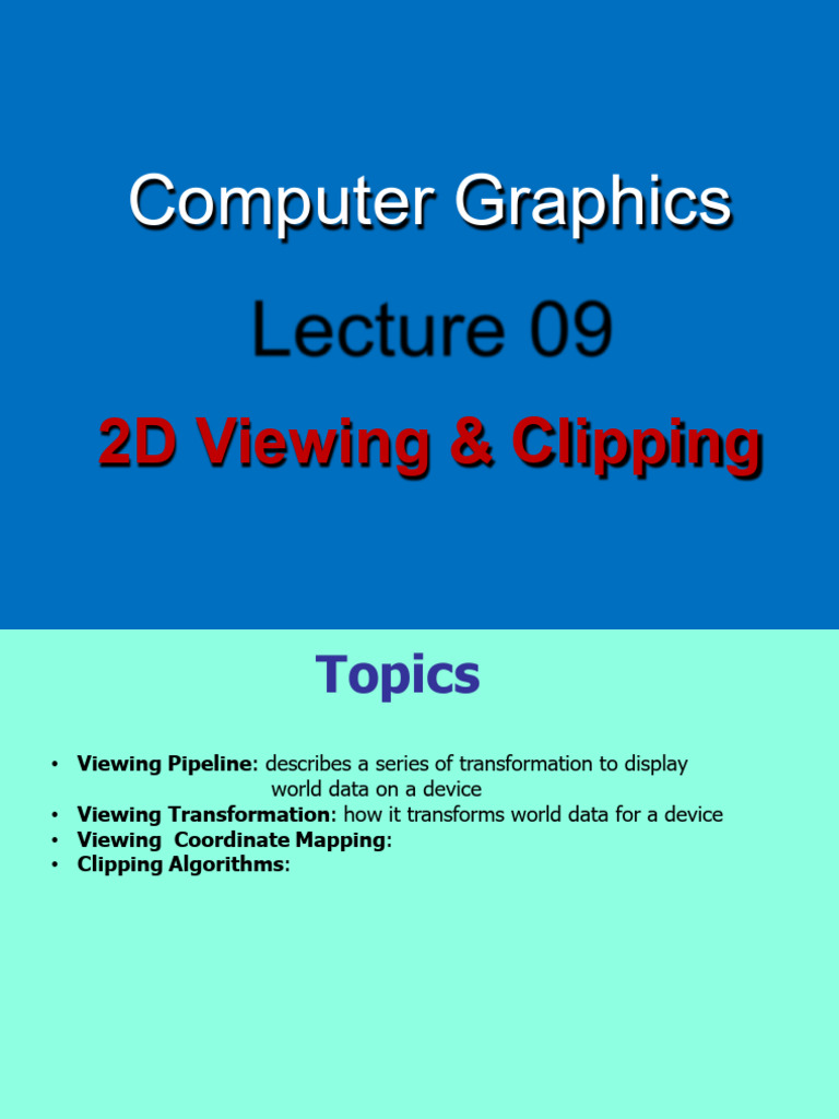 2D Viewing and Clipping Techniques | PDF