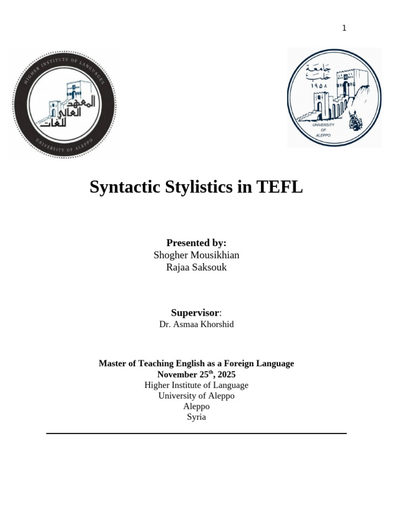 SYNTACTIC_STYLISTICS | PDF | Syntax | Semantics