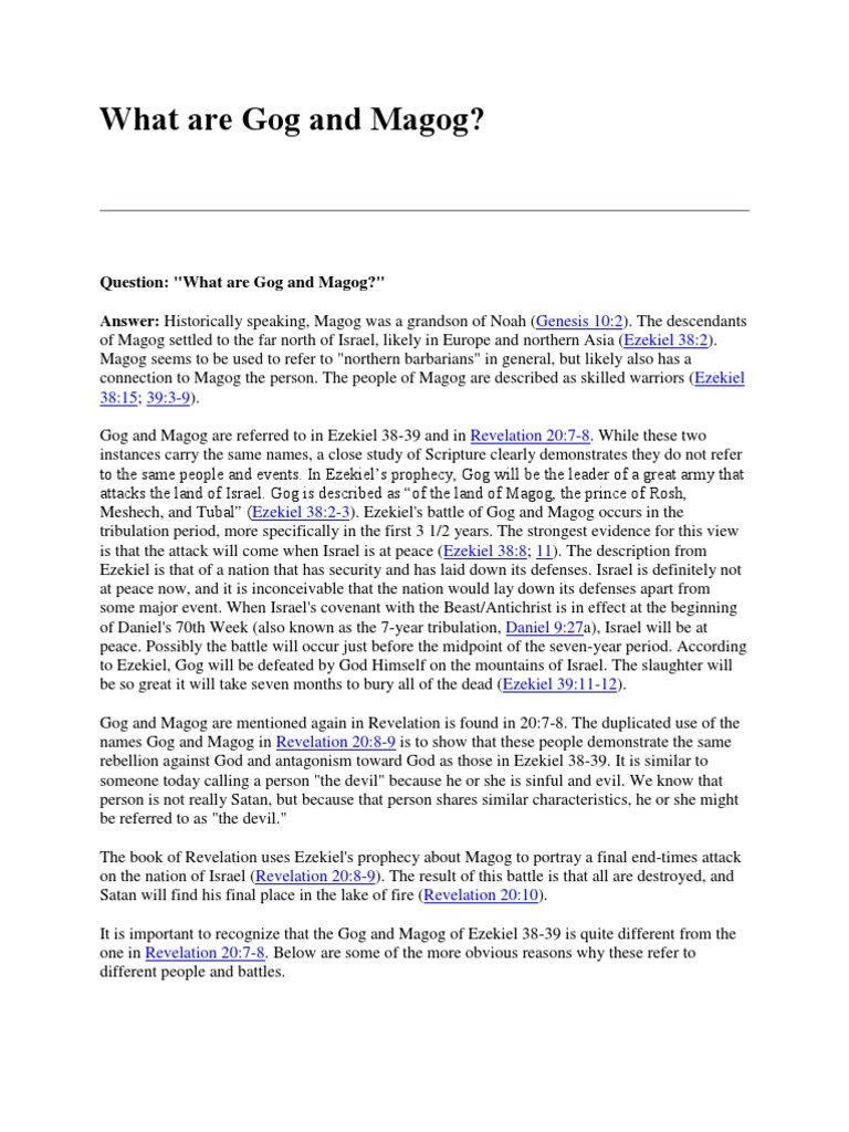What Are Gog and Magog PDF Book Of Revelation Christian Belief