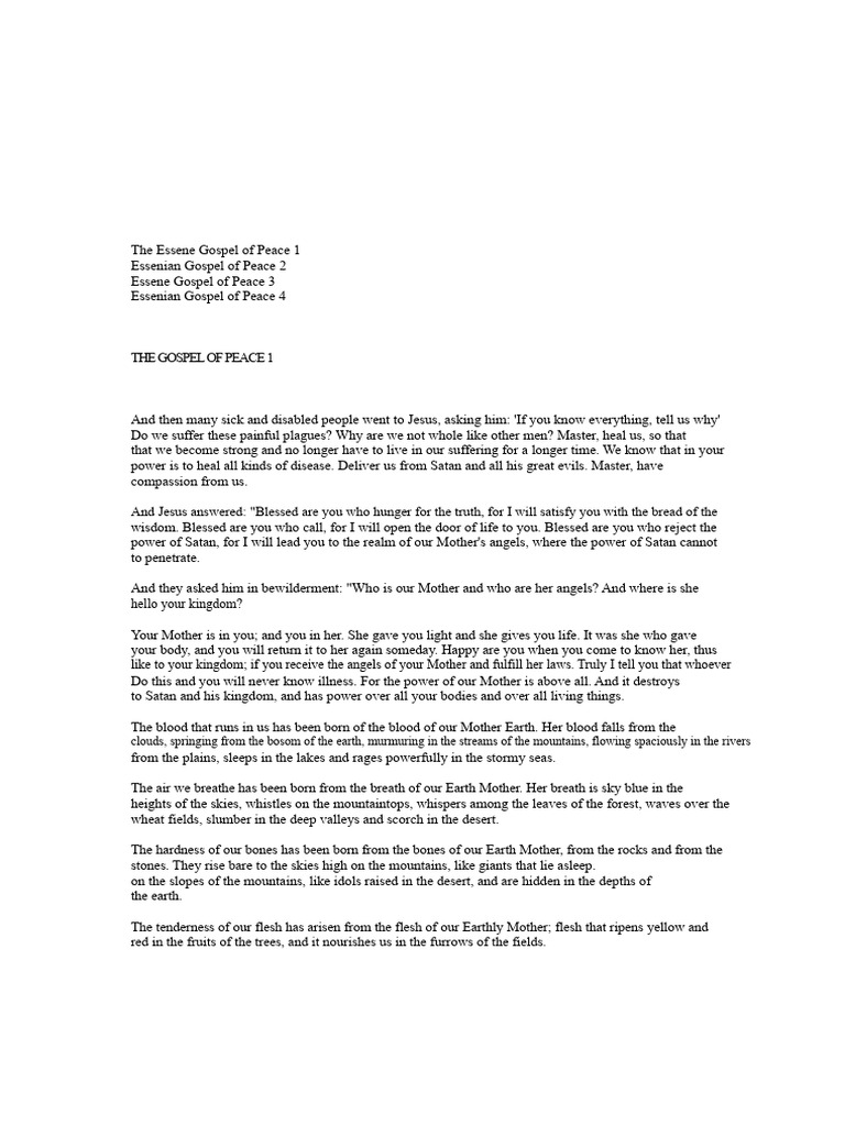 The Essene Gospel of Peace Insights | PDF | Jesus | Satan