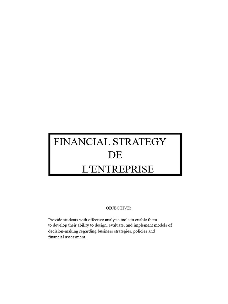 Financial Strategy for Business Success | PDF | Bonds (Finance) | Net ...