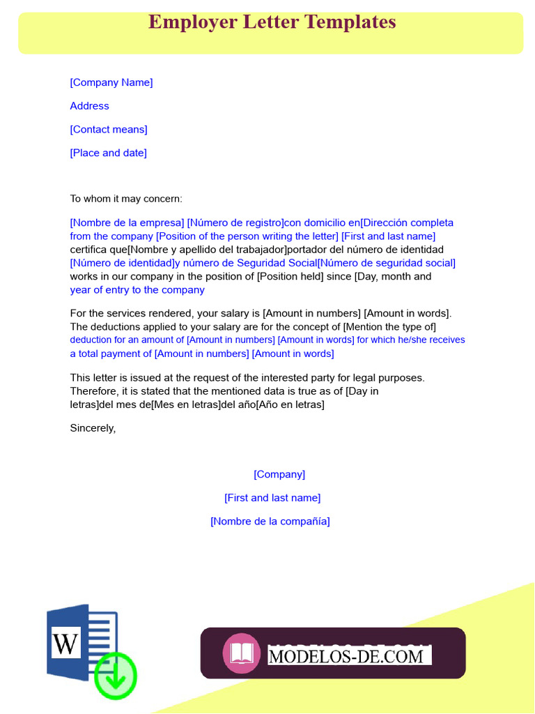 Employer Letter Template | PDF