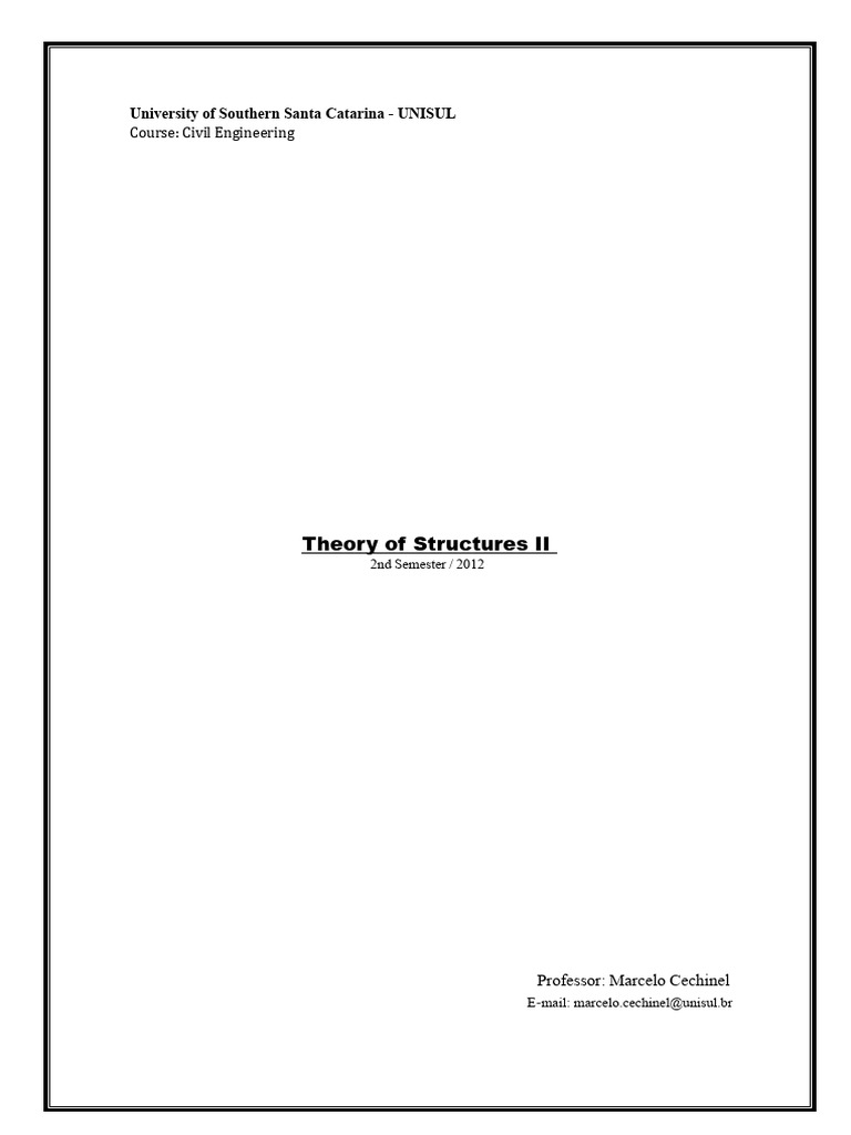 Worksheet Theory of Structures II Final PDF | PDF | Force | Mechanics