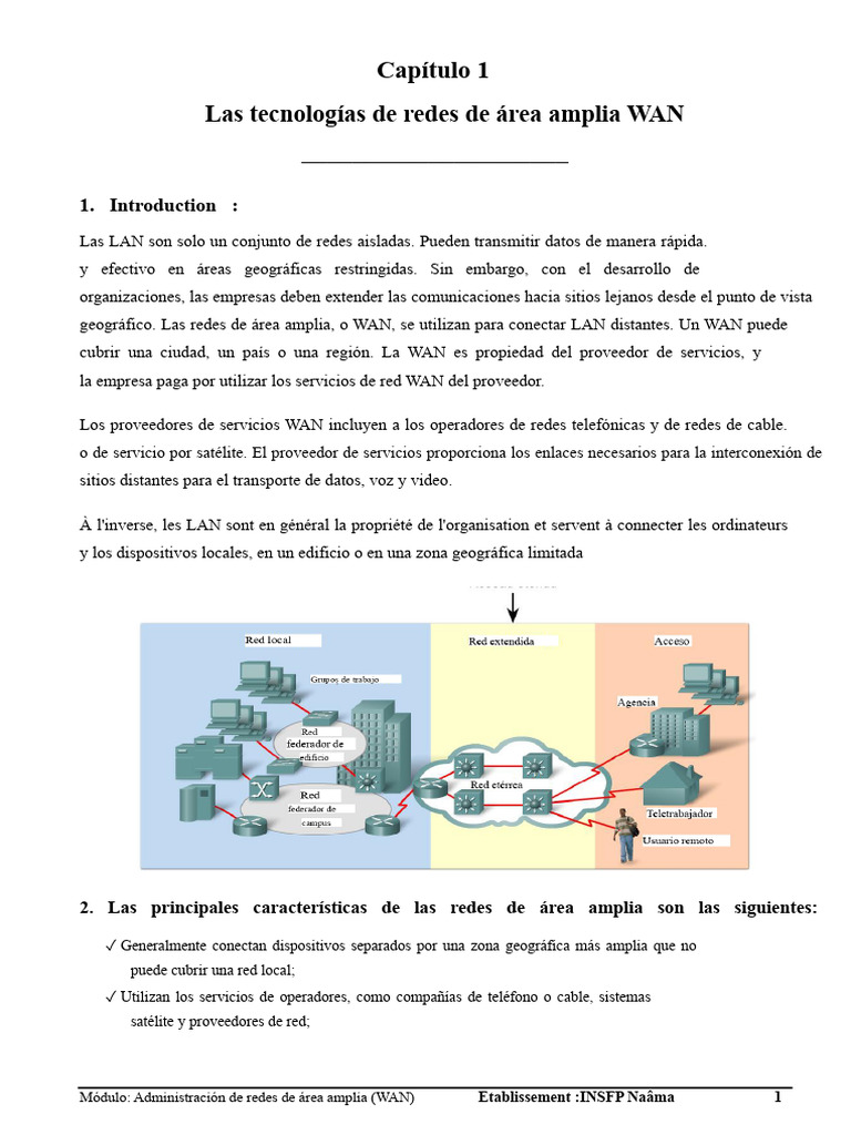 Las Tecnologías de Redes de Área Amplia WAN | PDF | Red de área amplia ...