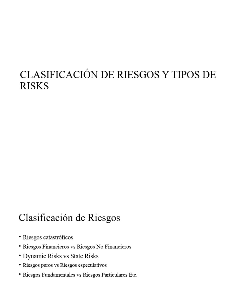 Clasificación y Tipos de Riesgos | PDF | Inversiones | Riesgo