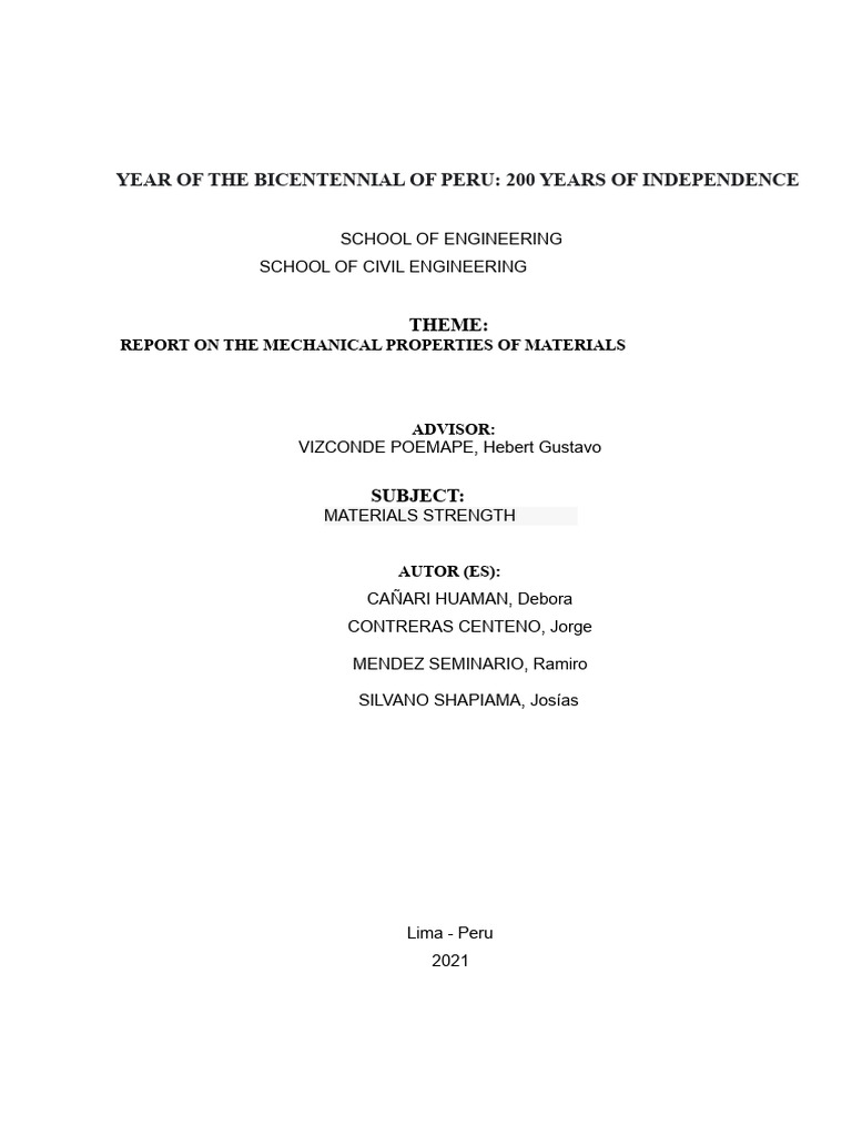 Mechanical Properties of Construction Materials | PDF | Deformation ...