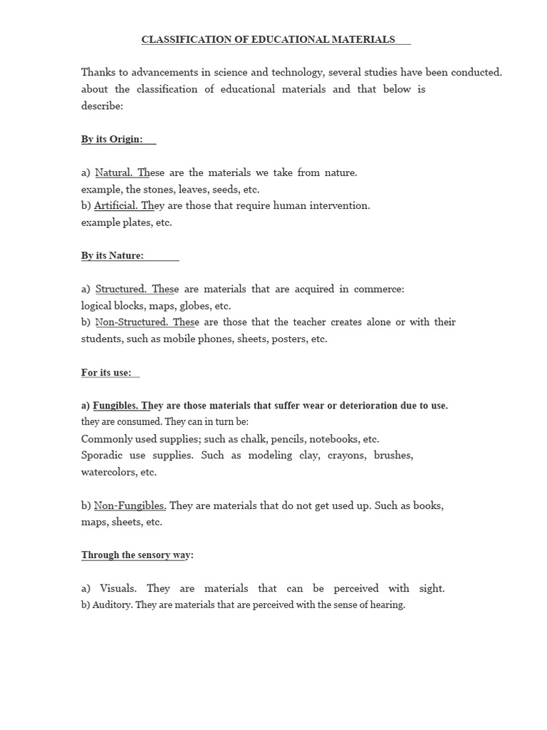 Educational Materials Classification Guide | PDF | Computer Network ...