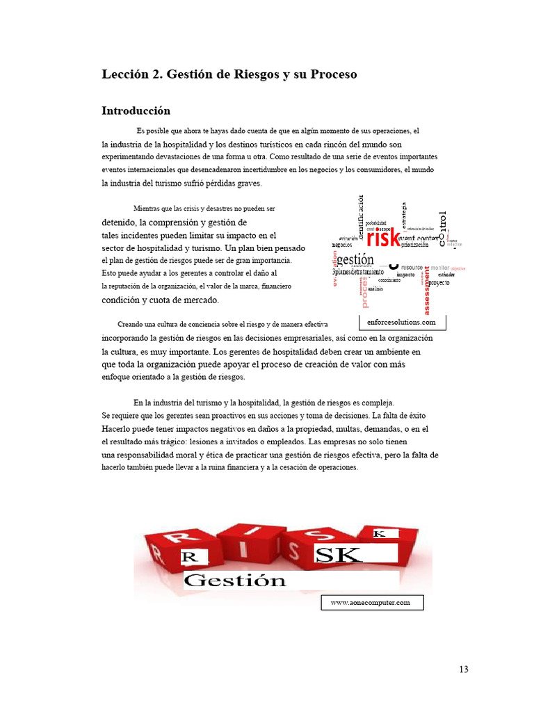 Unidad 1 lección 2 Gestión de Riesgos | PDF | Riesgo | Evaluación de ...