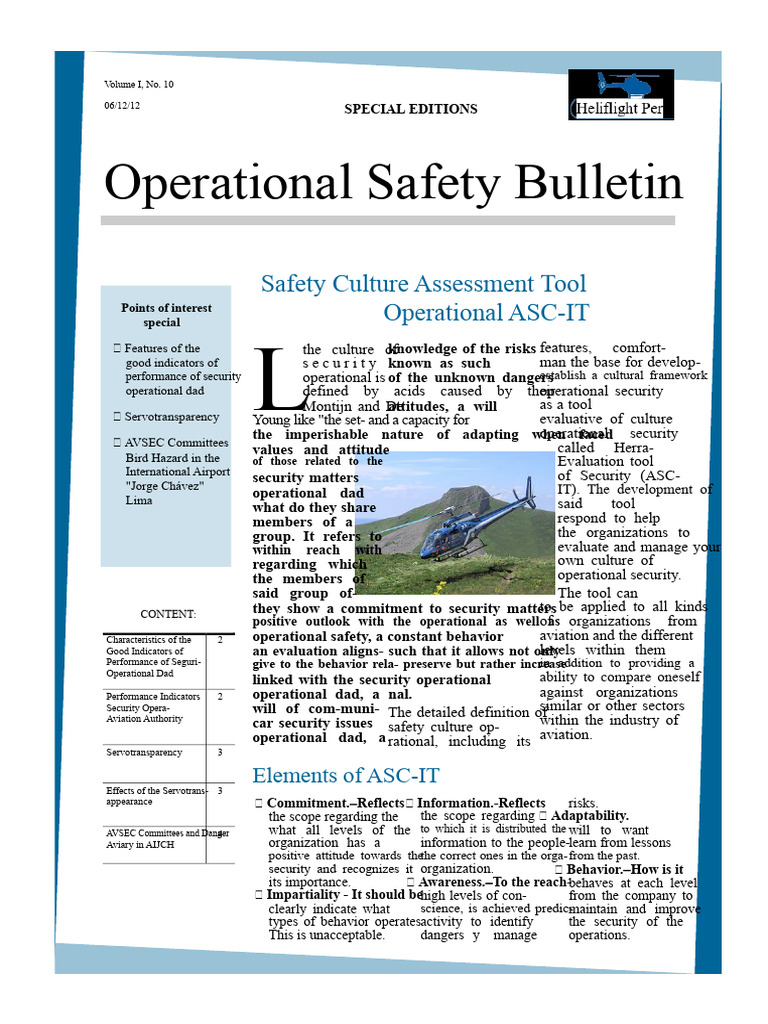 Operational Safety Bulletin: Key Insights | PDF | Helicopter | Safety