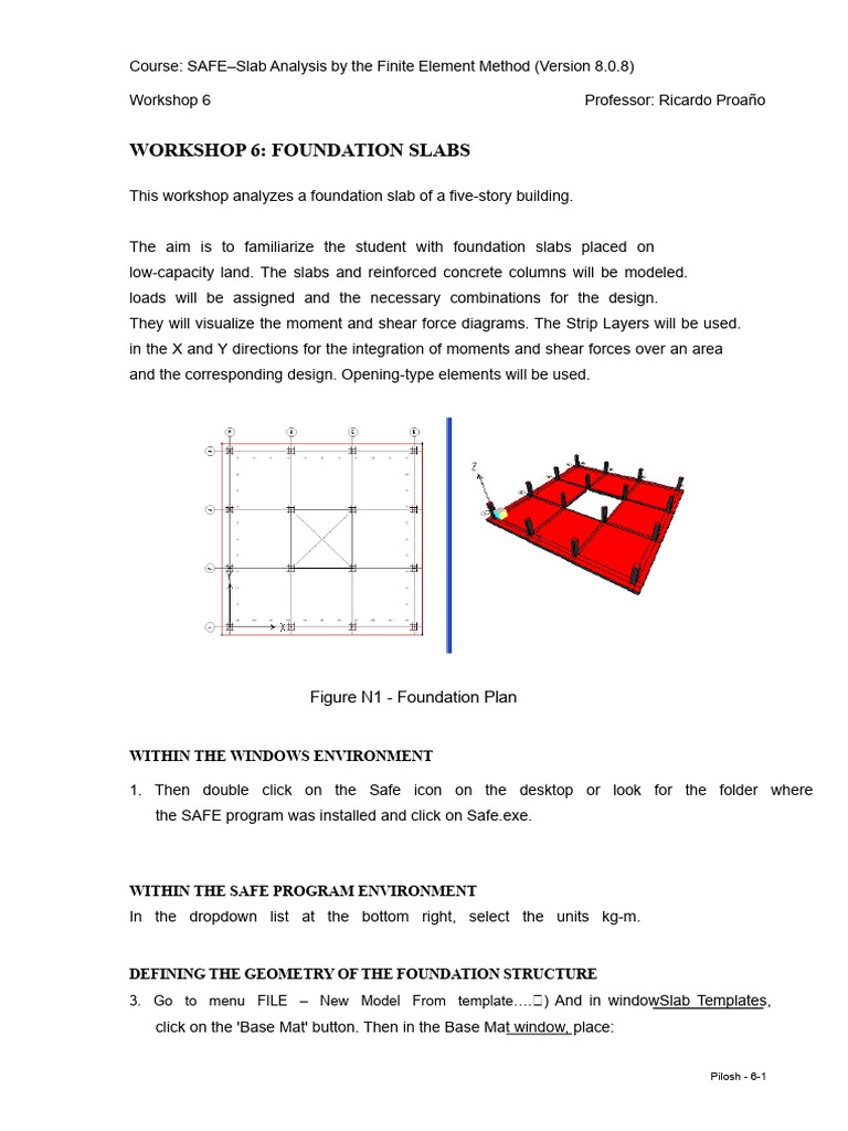 Foundation Slab Analysis Workshop Guide | PDF | Young's Modulus ...