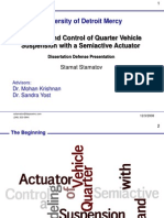 Modeling and Control of Quarter-Vehicle Suspension With A Semiactive Actuator, Stamat Stamatov - Doctoral Presentation
