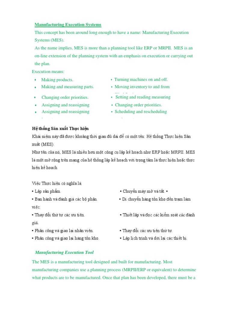 Manufacturing Execution Systems | PDF