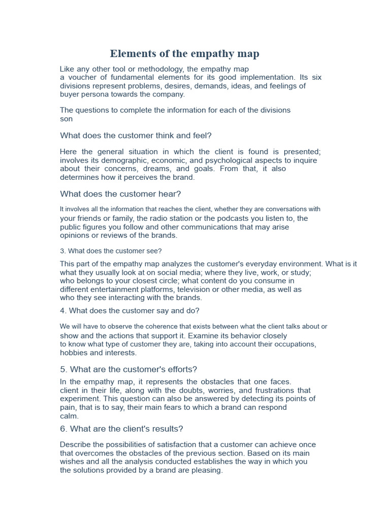 Key Elements of an Empathy Map | PDF | Empathy | Brand