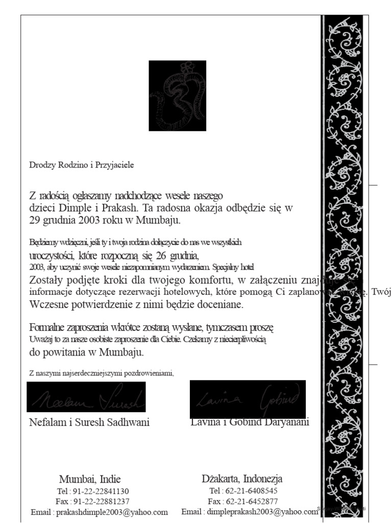 Format Listu Przed Zaproszeniem | PDF