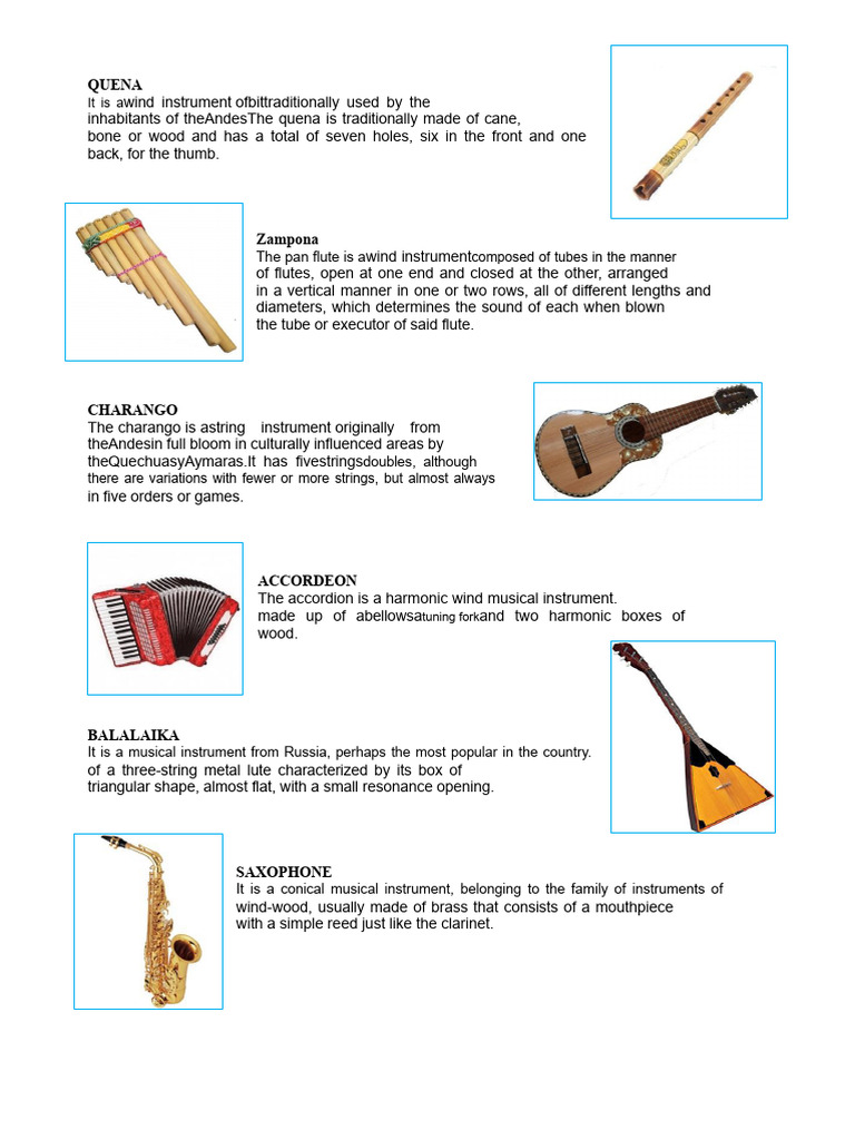 Traditional Andean and Global Instruments | PDF | String Instruments ...
