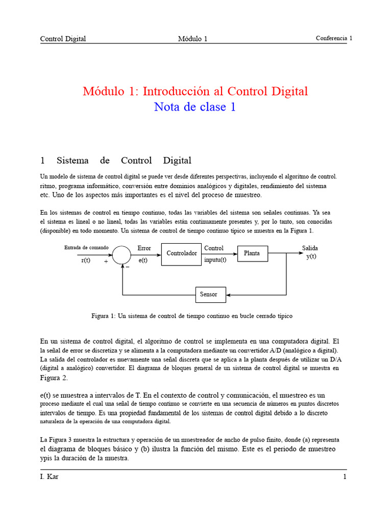 Introducción A Los Sistemas de Control Digital - Notas de La ...