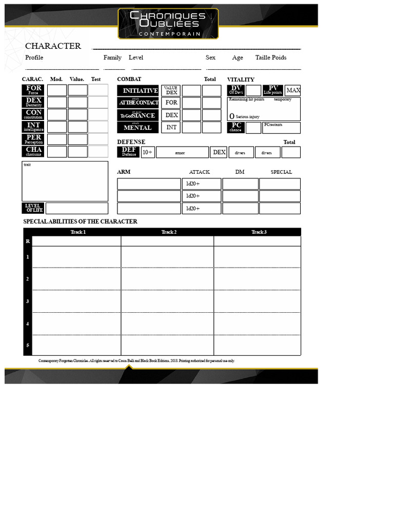 Character Profile and Combat Stats Guide | PDF | Role Playing Games ...