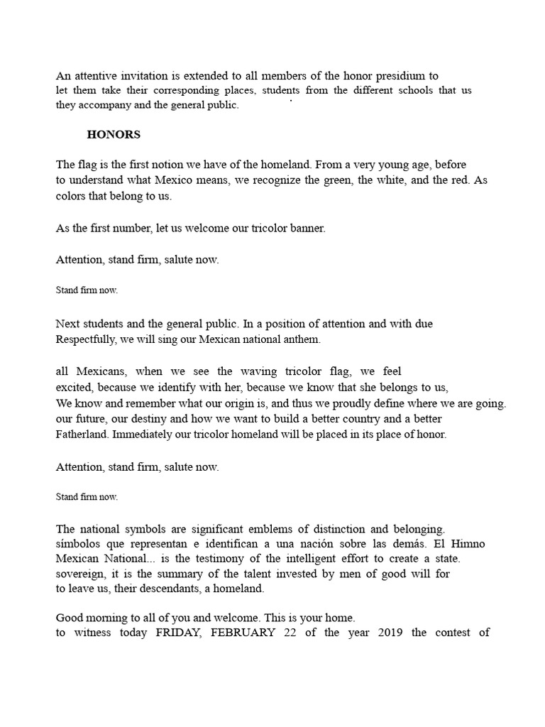 Program National Anthem Contest Corrected | PDF | Mexico