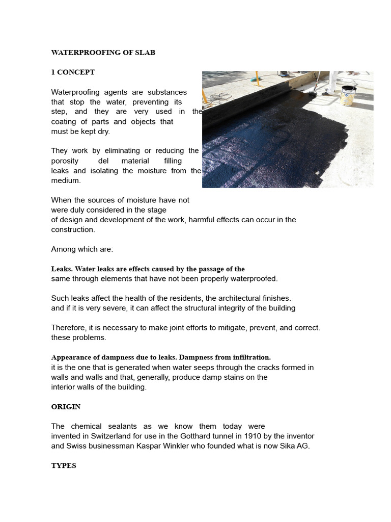 Waterproofing Techniques for Slabs | PDF | Concrete | Roof