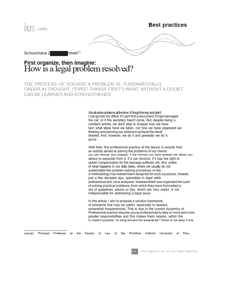 Legal Problem-Solving Framework Guide | PDF | Thought | Information