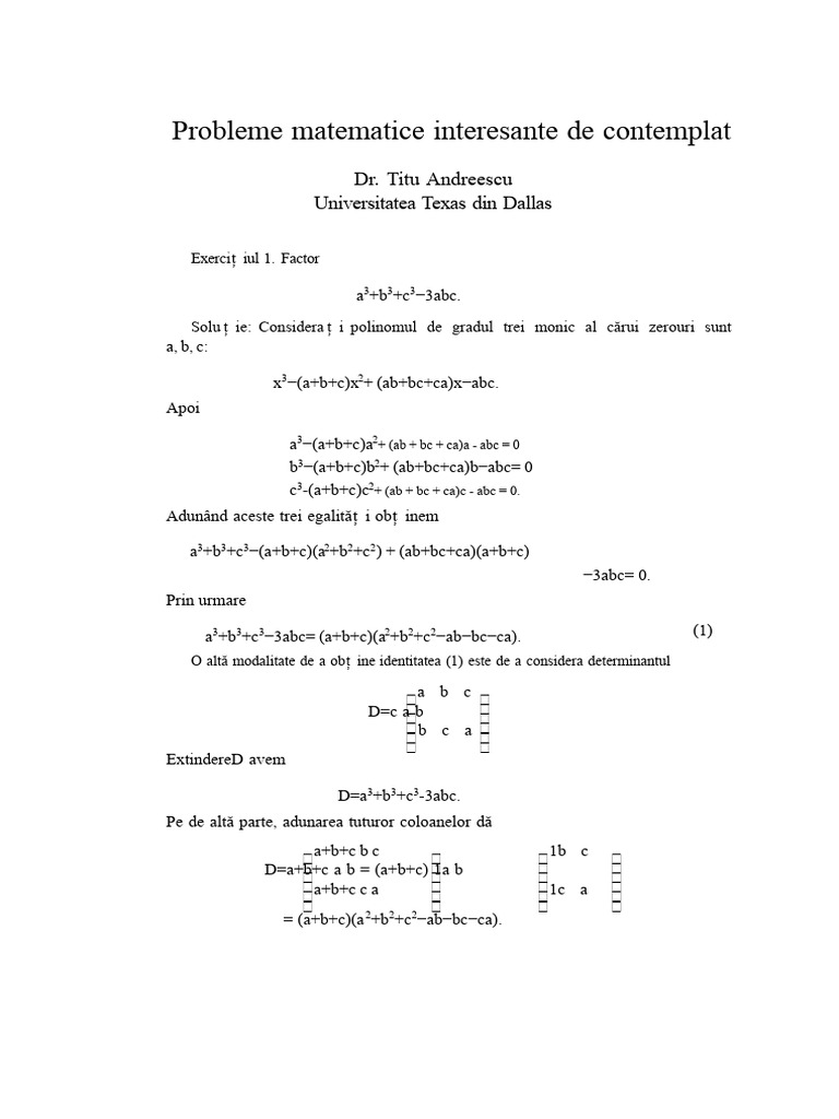 Titu Andreescu - Probleme Matematice Interesante de Reflectat ...