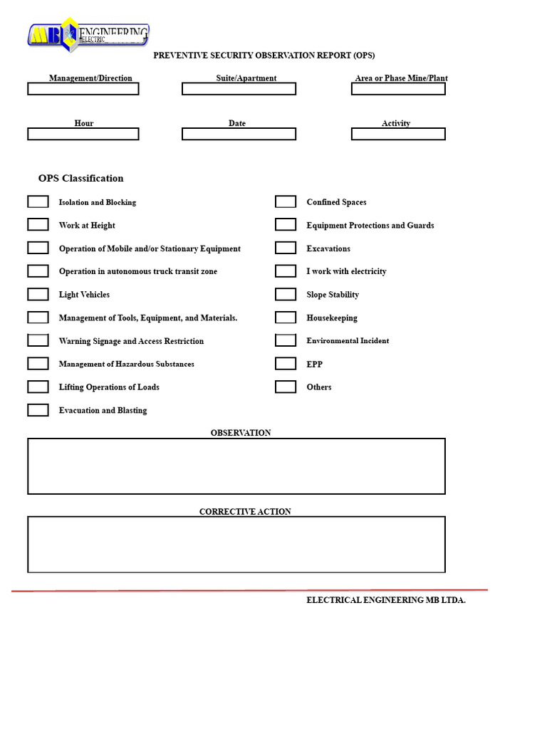 Preventive Security Observation Report | PDF