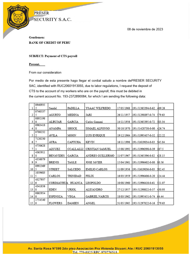 Letter of Instruction CTS BCP | PDF | Banking | Business