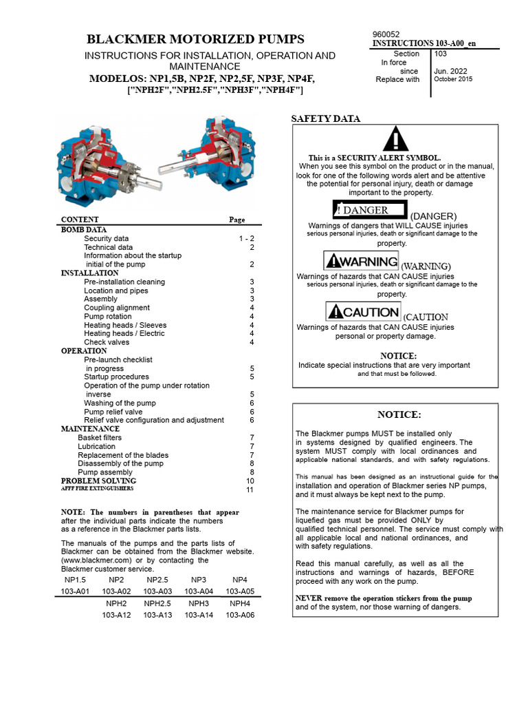 Blackmer Pump Installation & Maintenance Guide | PDF | Pump | Valve