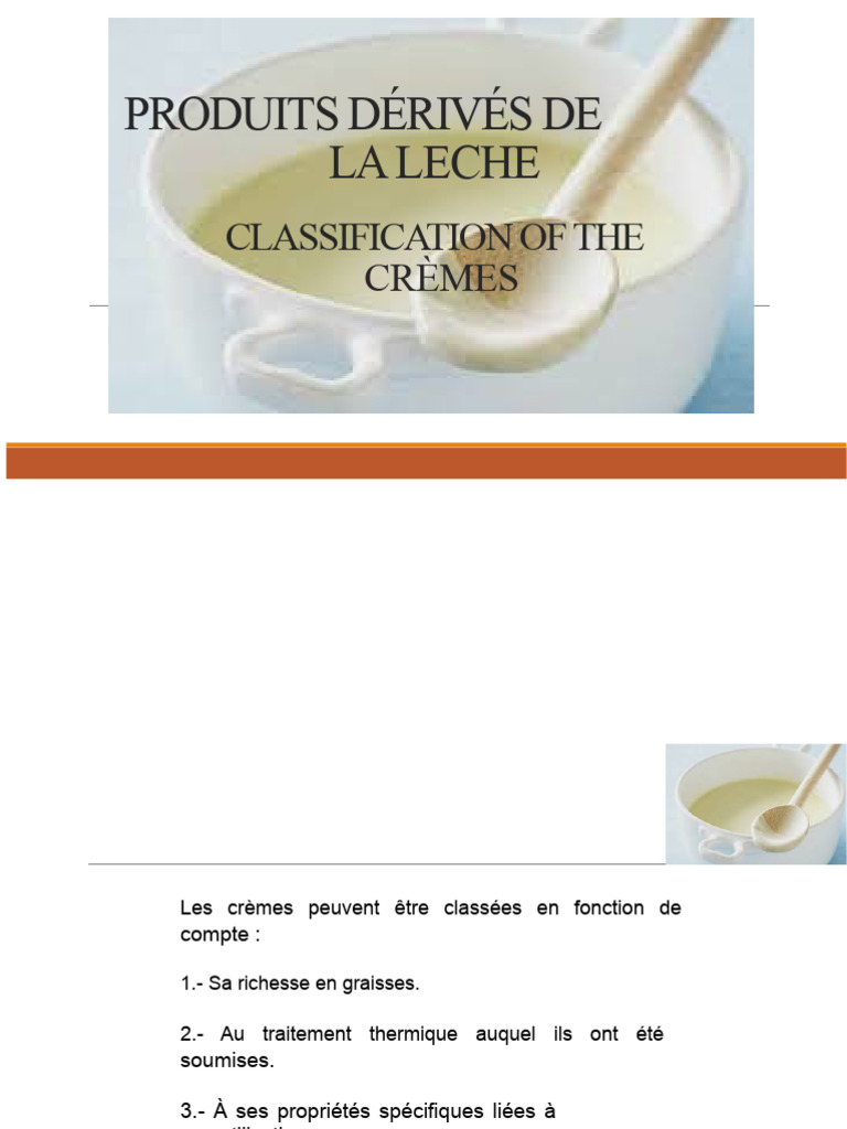 Classification des Crèmes Laitières | PDF | Crème (produit laitier ...