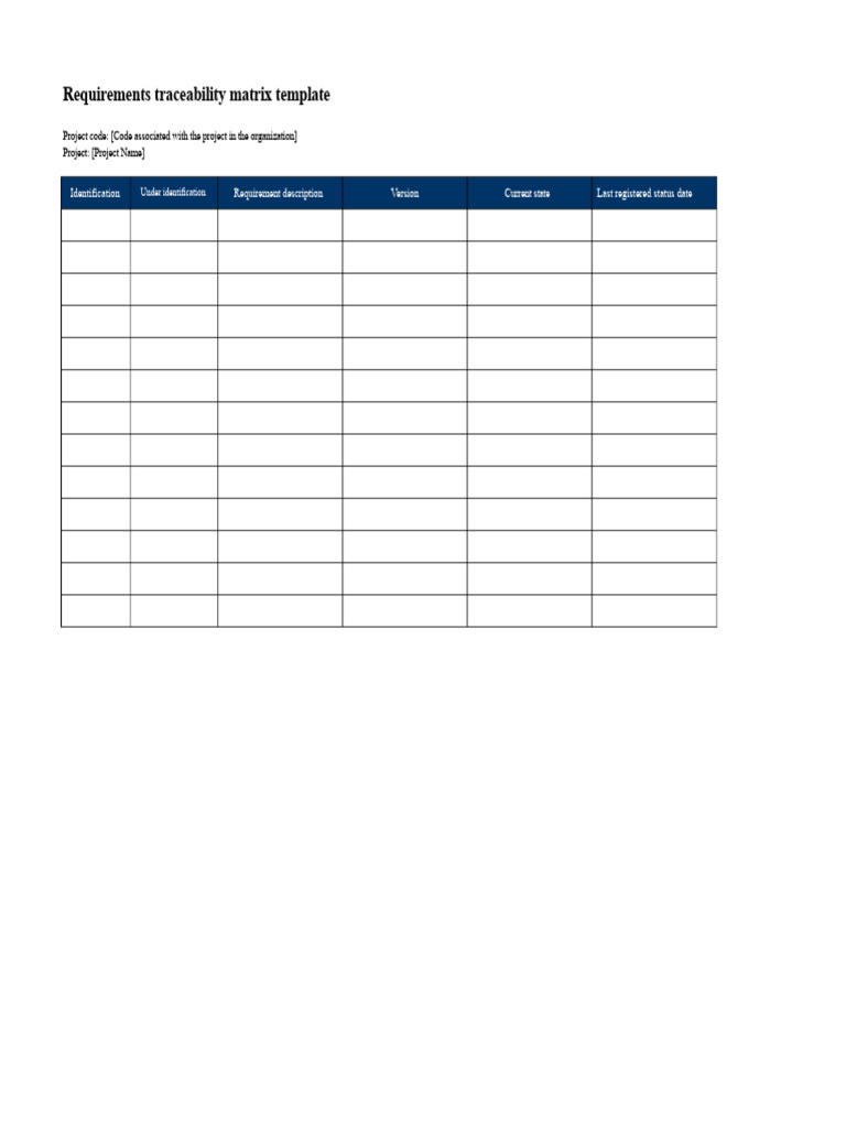 Requirements Traceability Matrix Template | PDF | Software Engineering ...