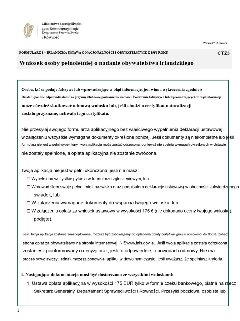 Formularz CTZ3 | PDF