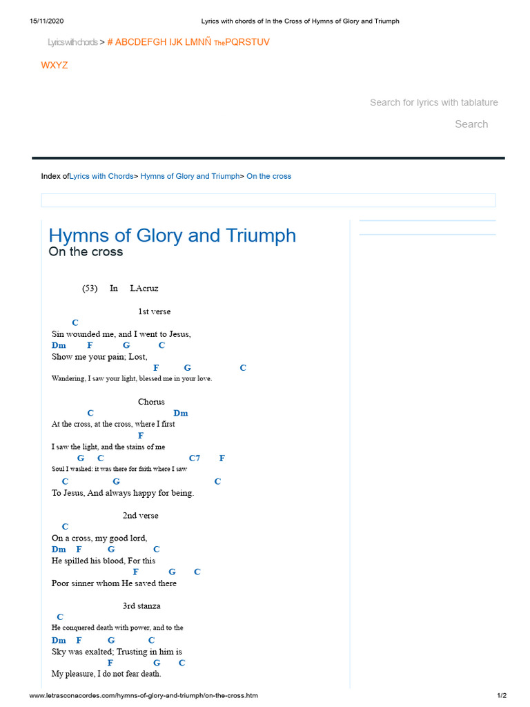 Lyrics and Chords for "On the Cross" | PDF | Hymns | Religious Belief ...