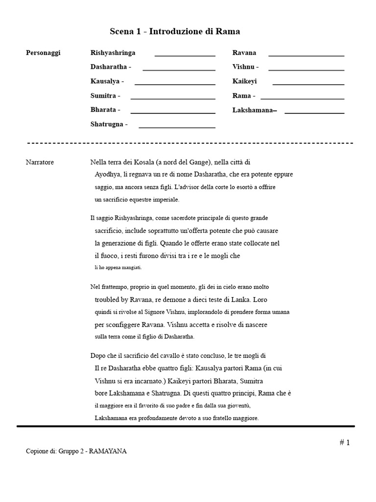 Script Ramayana PDF | PDF