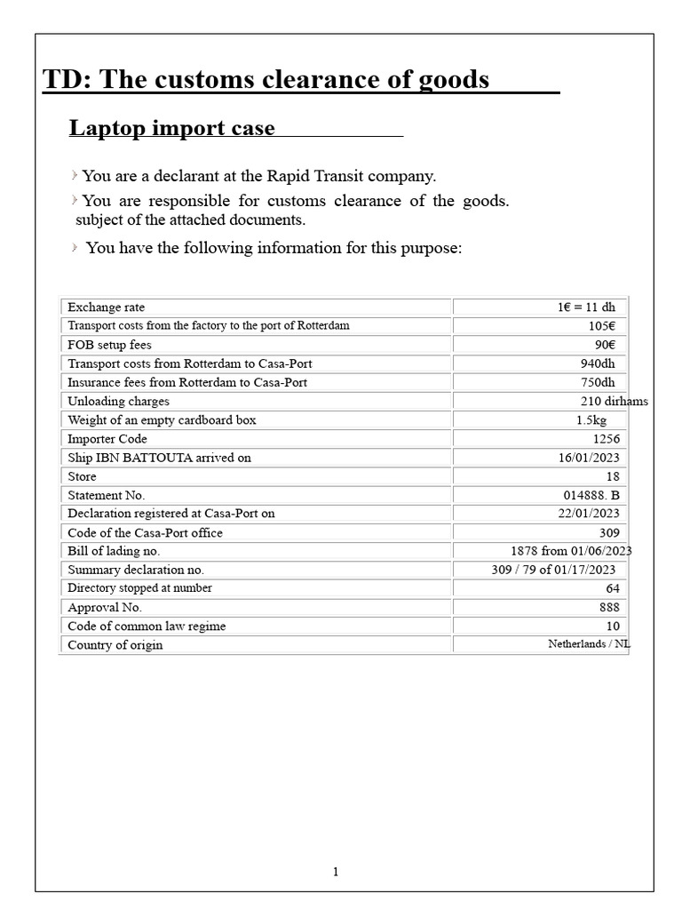 Customs Clearance for Laptop Imports | PDF | Customs