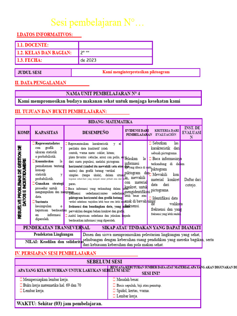 Interpretasi Pictogram dalam Matematika | PDF