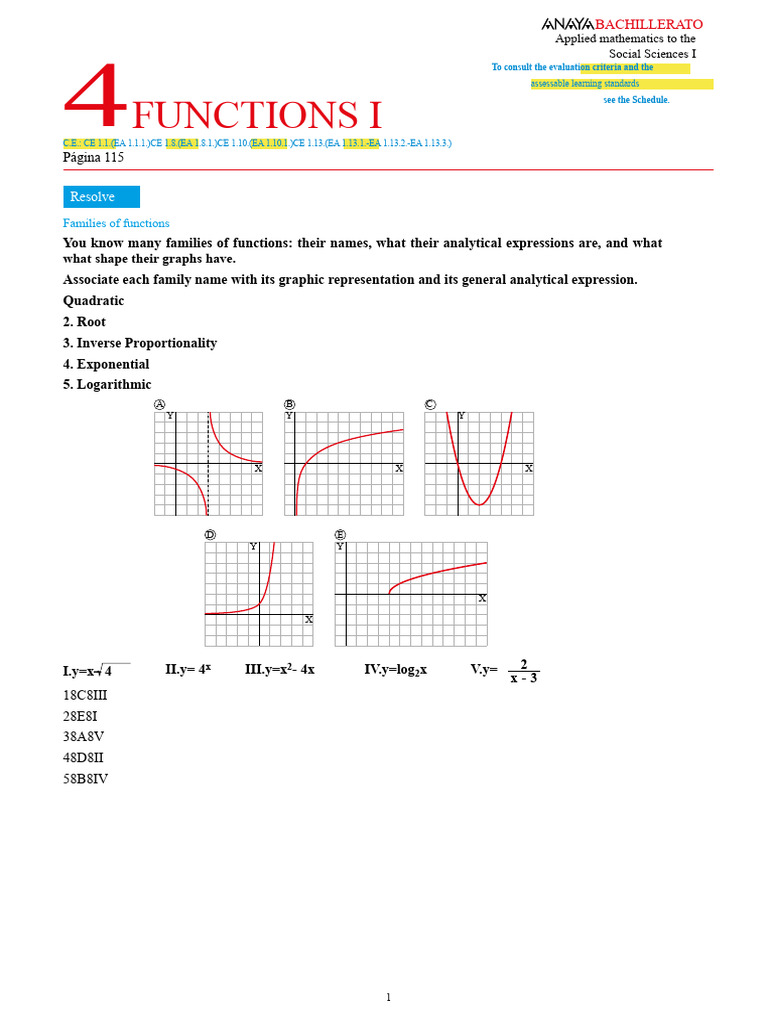 Families of Functions and Domains | PDF | Function (Mathematics) | Length