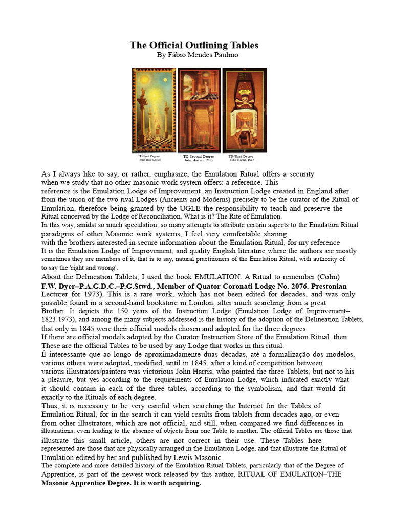 Emulation Ritual Official Tables Explained | PDF | Rituals | Western ...
