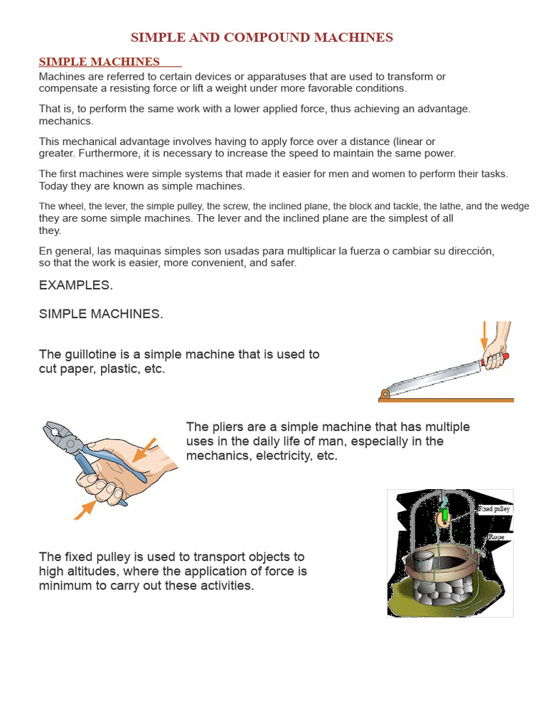 Simple vs. Compound Machines Explained | PDF | Machines | Engines