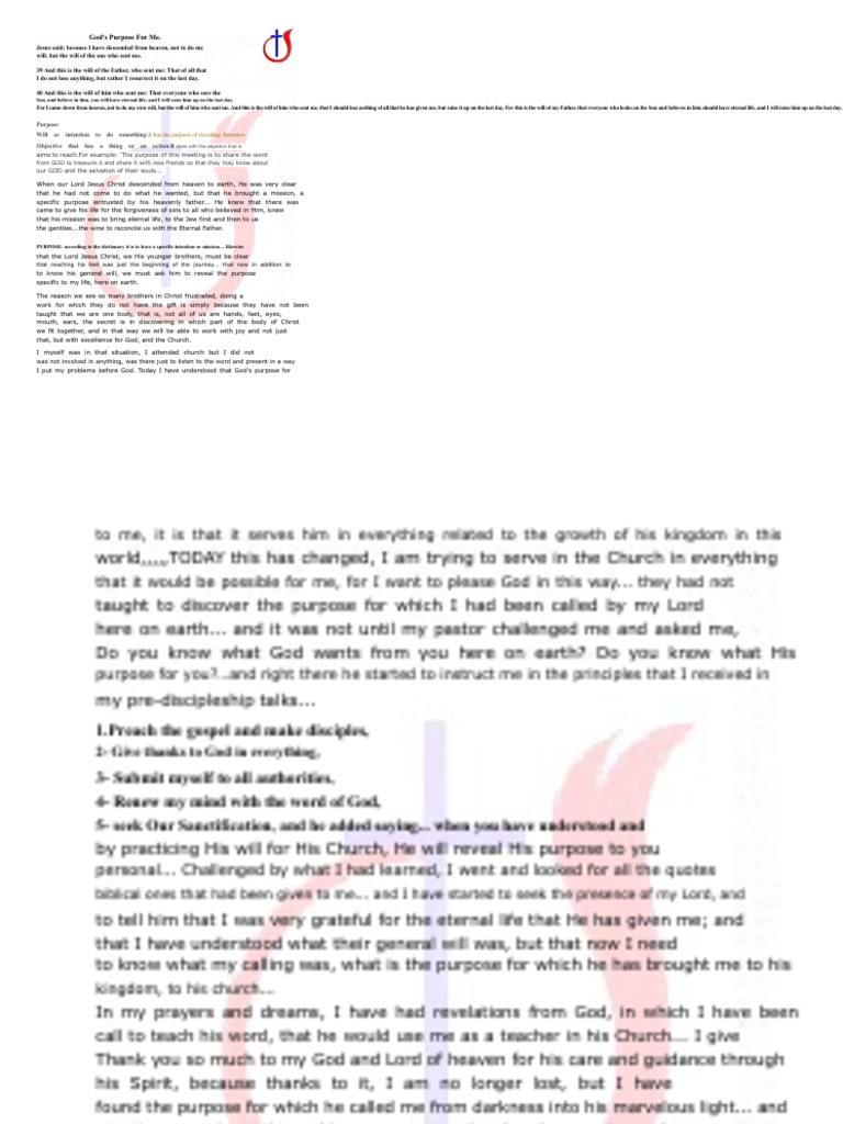 Discovering God's Purpose for You | PDF | Eternal Life (Christianity ...