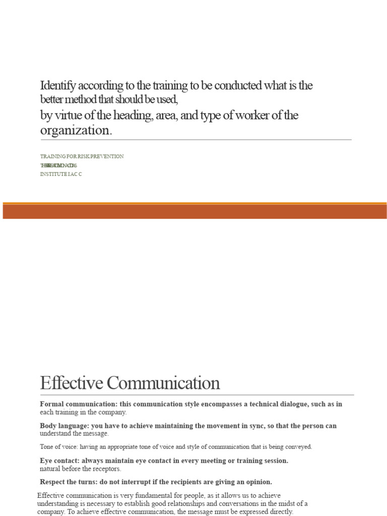 Effective Communication in Risk Training | PDF | Communication | Body ...