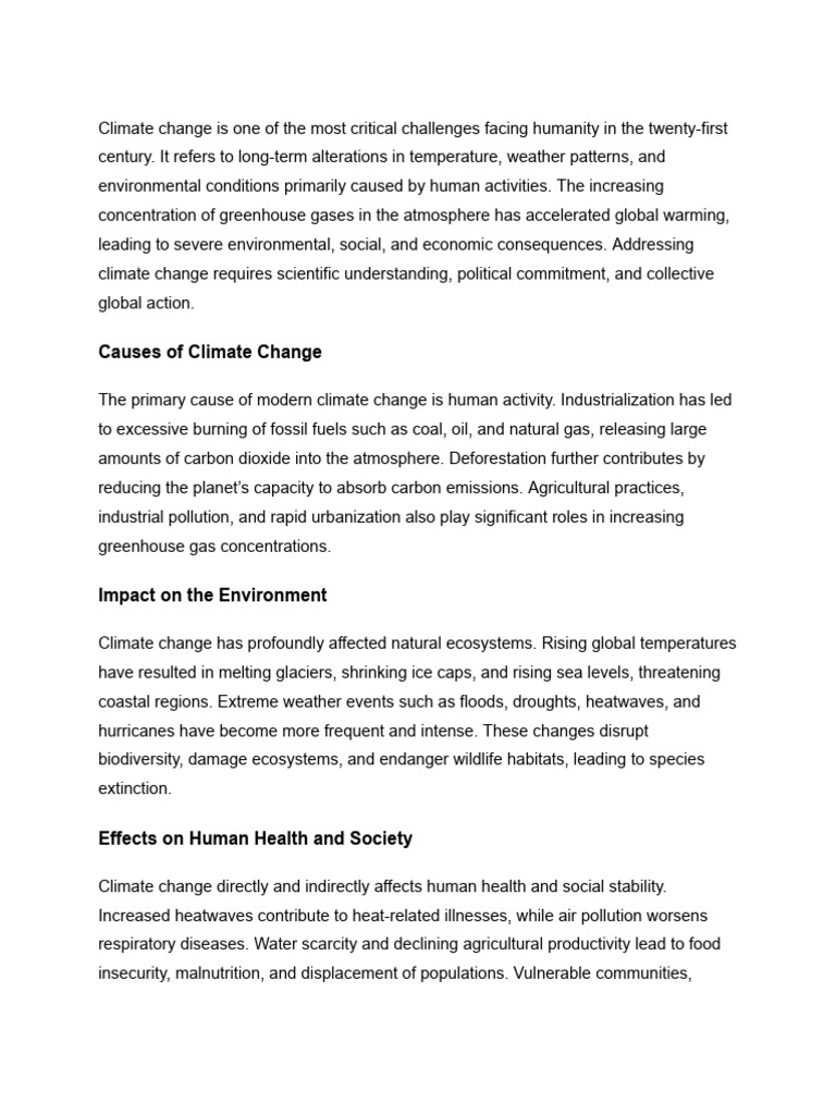 Climate Change_ Causes | PDF | Climate Change | Sustainability