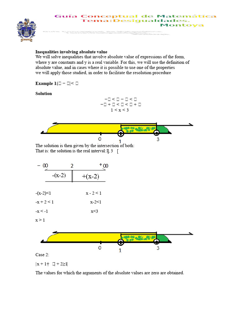 Solving Absolute Value Inequalities | PDF | Inequality (Mathematics ...